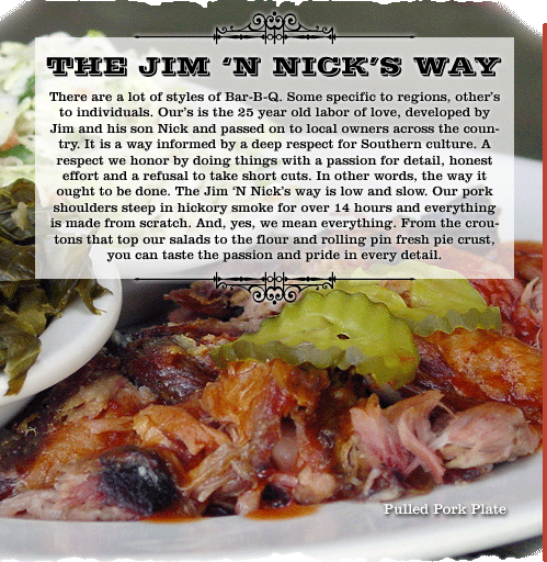 Jim N Nicks Menu