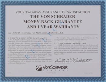 Von Schrader Money Back Guarantee