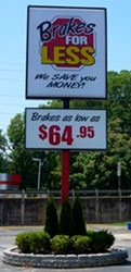 Brakes 4 Less Sign